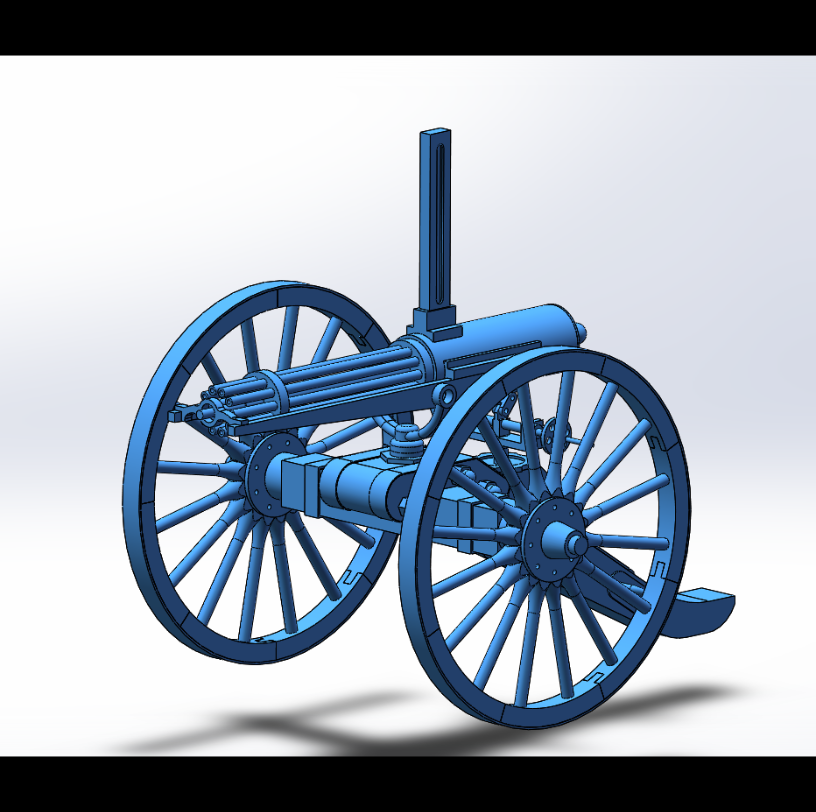 量产型10管手摇加特林模型备料1