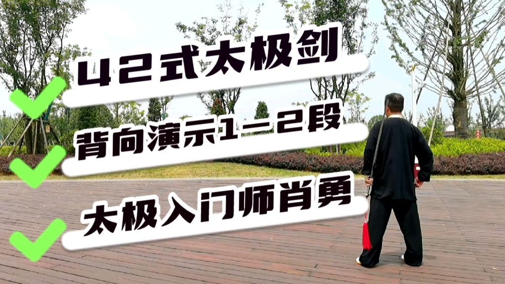 42式太极剑背向演示1便于模仿跟练初学者重要的学练方法