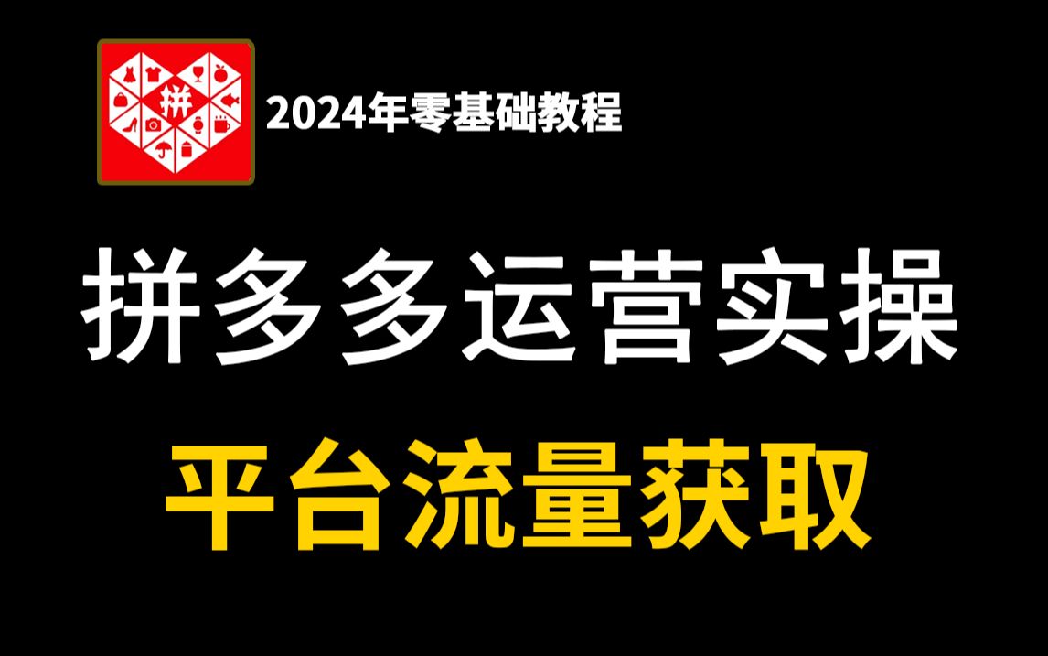 【拼多多运营实操教程】初学者拼多多开店必须学会!电商平台流量获取途径与实操步骤,搜索+活动+个性化推荐等流量轻松收入囊中!哔哩哔哩bilibili