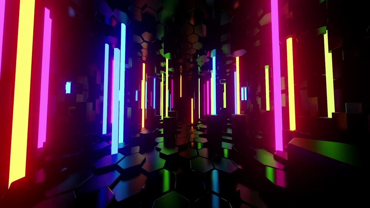 m1847 2k画质劲爆炫酷空间vj背景夜店酒吧大屏舞曲频闪霓虹灯光线氛围