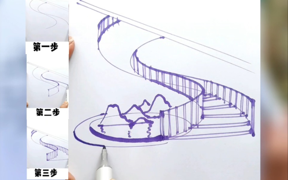 很多画友请求多发几个 简单的旋转楼梯,现在安排.这个简单的几根线,大家可以试着临摹一下,一次不行就多画几次,能画好一个 其他的就简单了,大家...