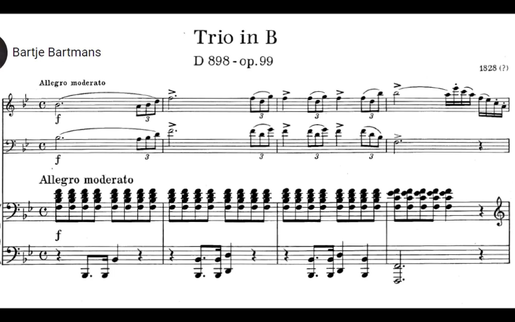 [图]【钢琴与弦乐】舒伯特 - 降B大调第一钢琴三重奏 D.898 Franz Schubert - Piano Trio No.1 D.898 Op.99