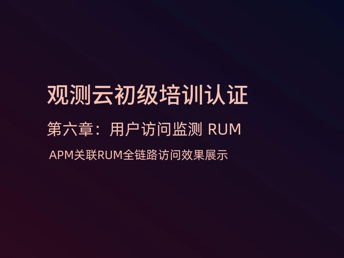 [图]6.5 APM&RUM全链路访问效果展示