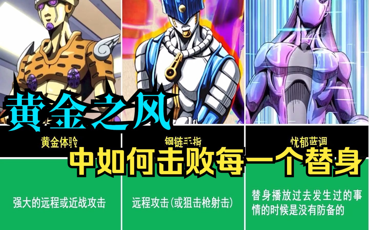 [图]【JOJO】黄金之风中如何击败每一个替身