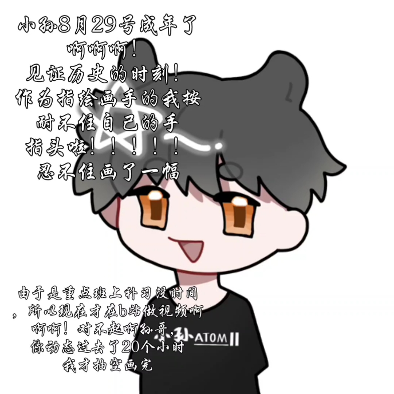 孙哥的生日贺图!提前祝小孙成年快乐!(喜欢孙哥快三年了啊啊啊)