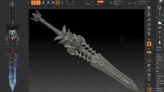 【zbrush雕刻】硬表面武器模型雕刻，新手基础练习