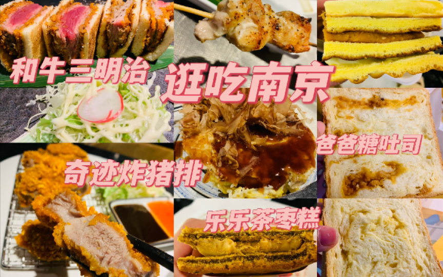 「逛吃南京」可以看柯南的日料店 奇迹炸猪排 和牛三明治 鸡肉大阪烧 乐乐茶新品枣糕 虎皮三明治 爸爸糖巴旦木金蕉吐司哔哩哔哩bilibili