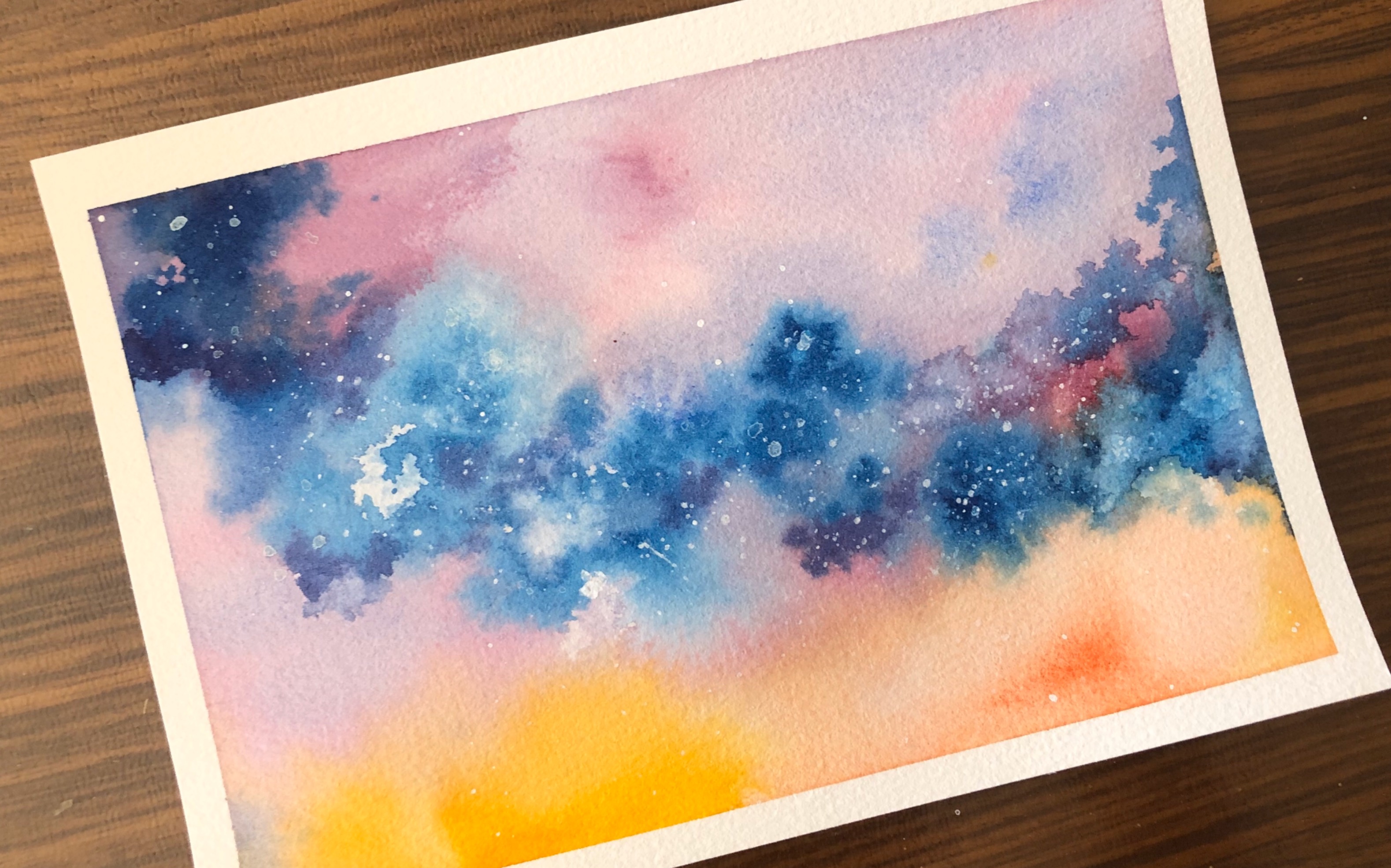 水彩教你画超简单又高逼格的星云新手向