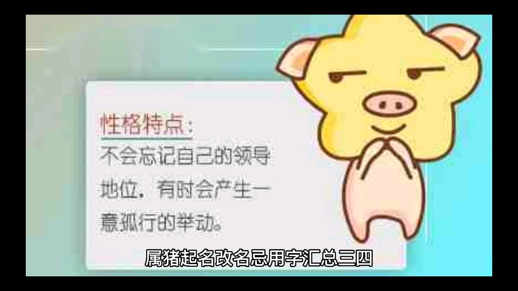 属猪起名改名忌用字汇总三四哔哩哔哩bilibili