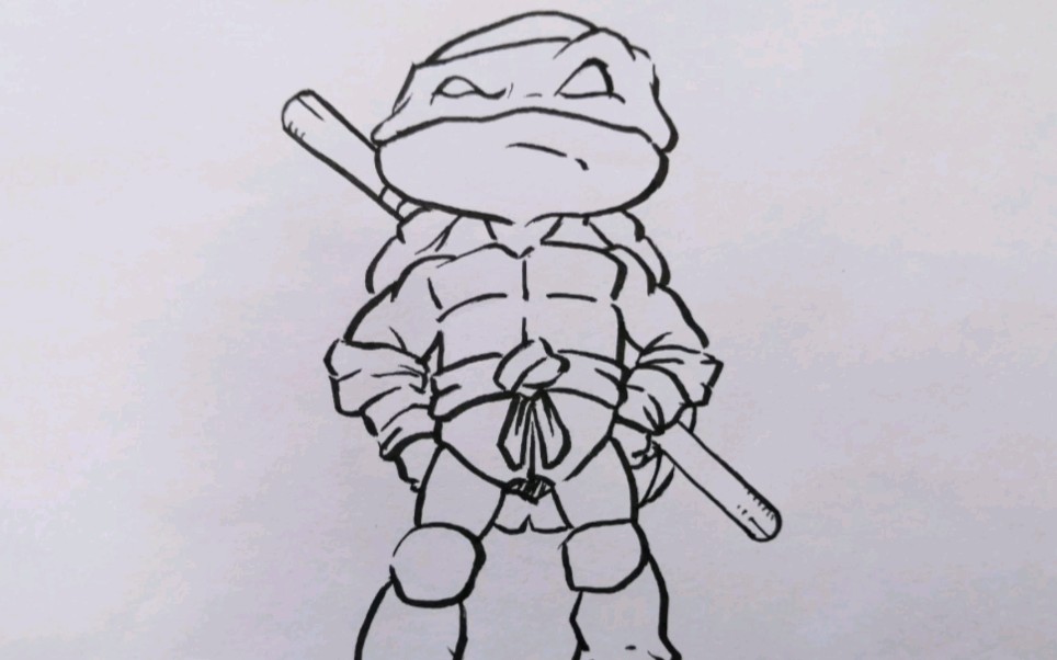忍者神龟简笔画步骤图片