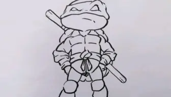 少儿简笔画，忍者神龟
