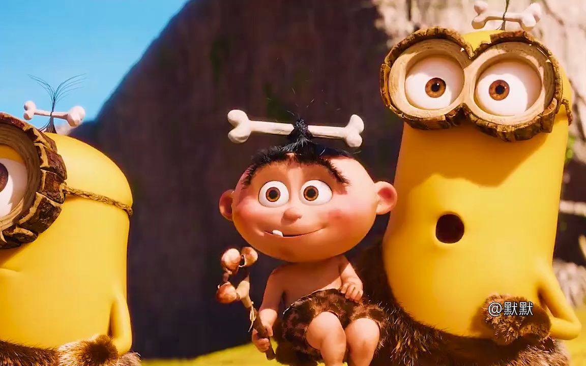 【神偷奶爸】小黄人帮原始人看着宝宝,结果宝宝被恐龙抓走了.