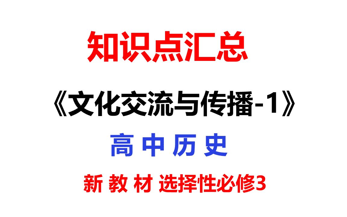 [图]知识点汇总-文化交流与传播1-高中历史新教材高考复习参考资料