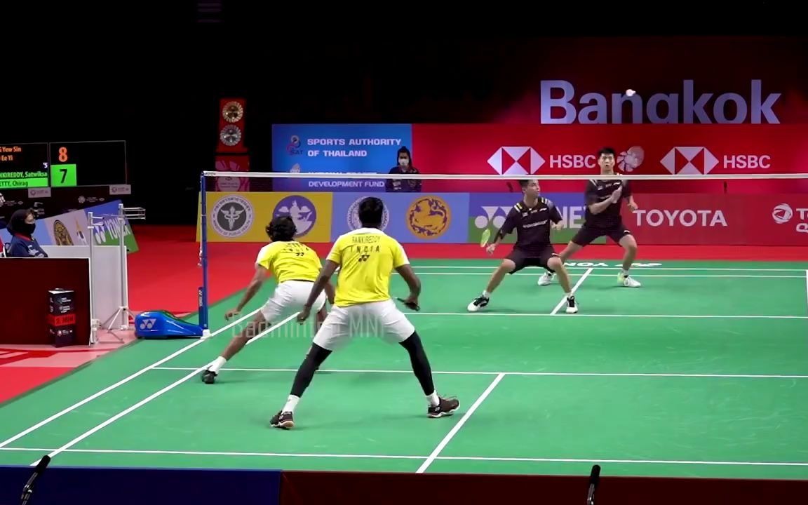 低视角 2021尤尼克斯泰国公开赛 兰基雷迪/谢提vs王耀新/张御宇