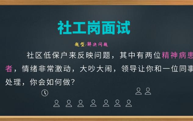 【社区工作者面试】社区低保户来反映问题,其中有两位精神病患者,情绪非常激动哔哩哔哩bilibili