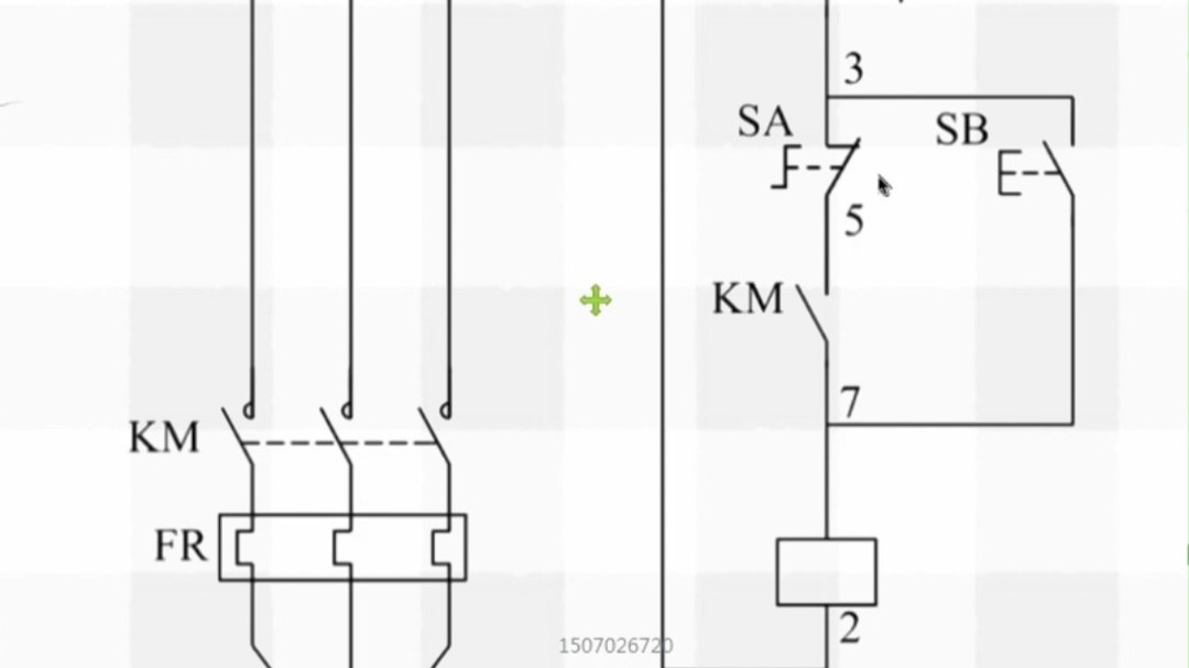 电动机单方向运动带动点动的控制电路原理图