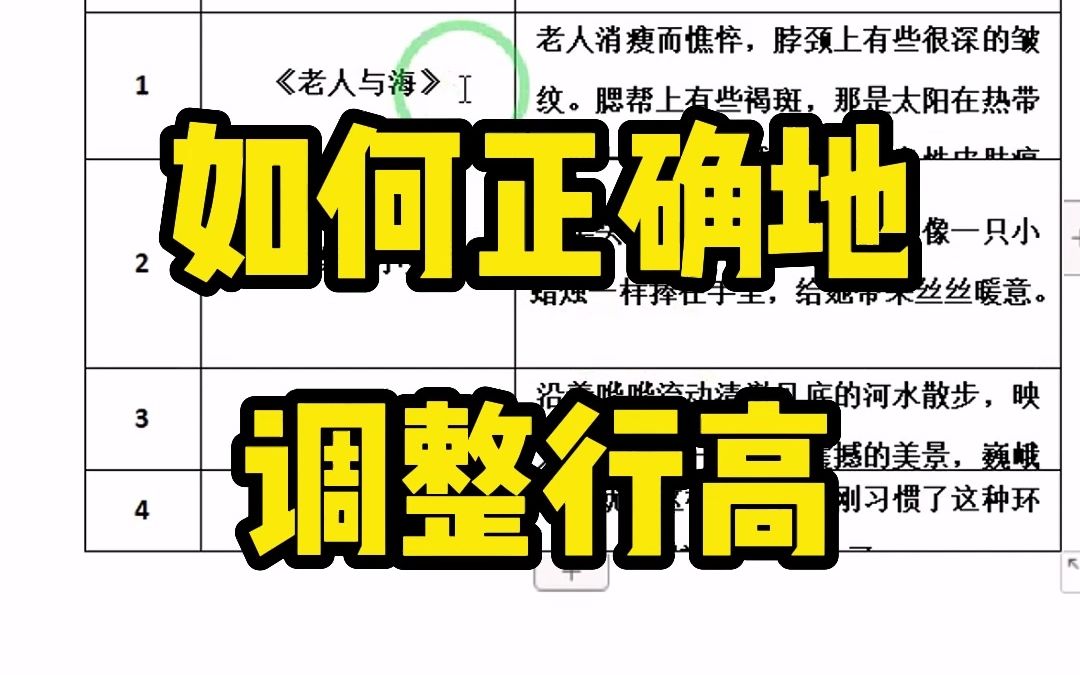 如何正确地调整文档表格的行高呢哔哩哔哩bilibili