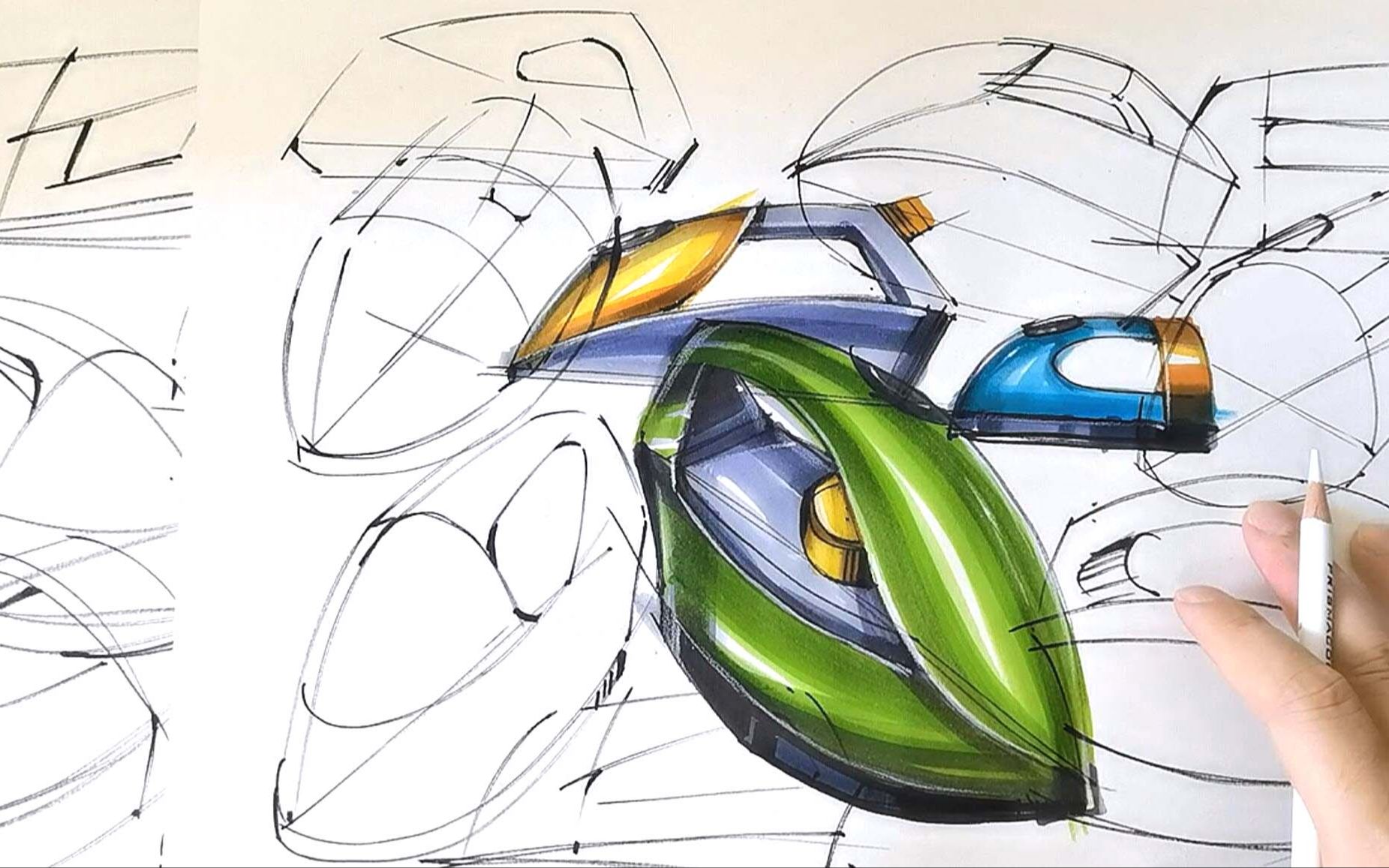 电熨斗设计推敲与草图表现