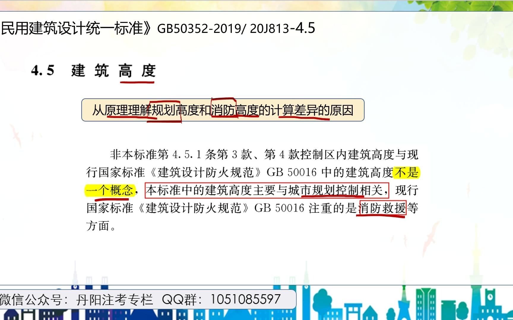 [图]民用建筑设计统一标准GB50352-2019 20J813 4.5条 建筑高度 丹阳注考专栏