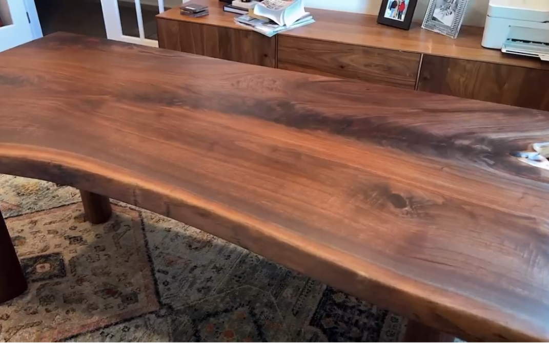 超大原木书桌…定制木工过程延时摄影