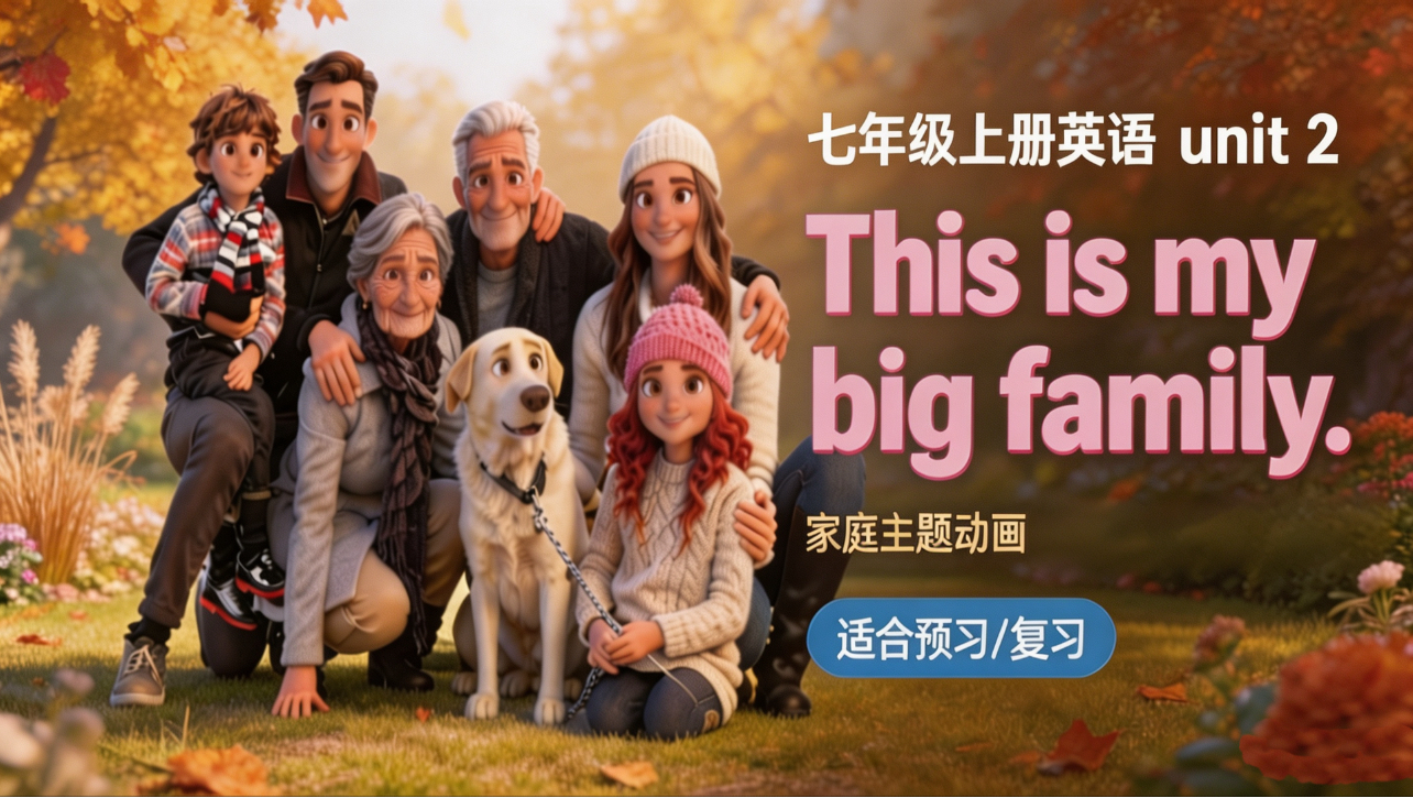 【七上英语U2】This is my sister. These are my parents.｜家庭主题动画短片
