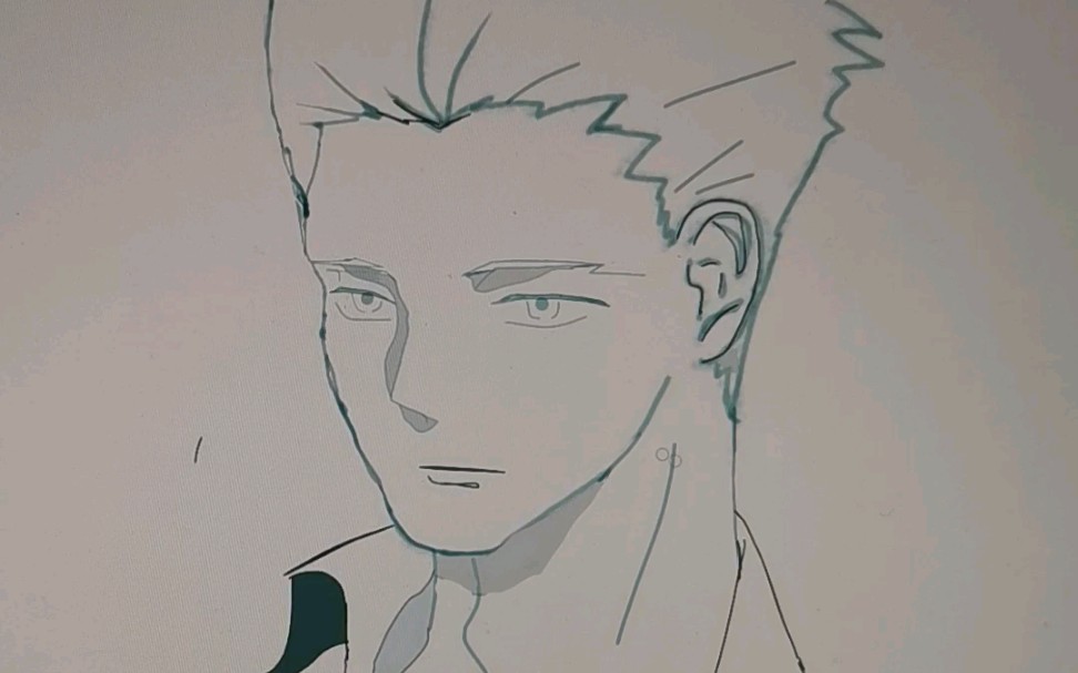 【话痨新人/部分过程】渣渣瞎画一个红a,没有板子的我只能手抖的一点