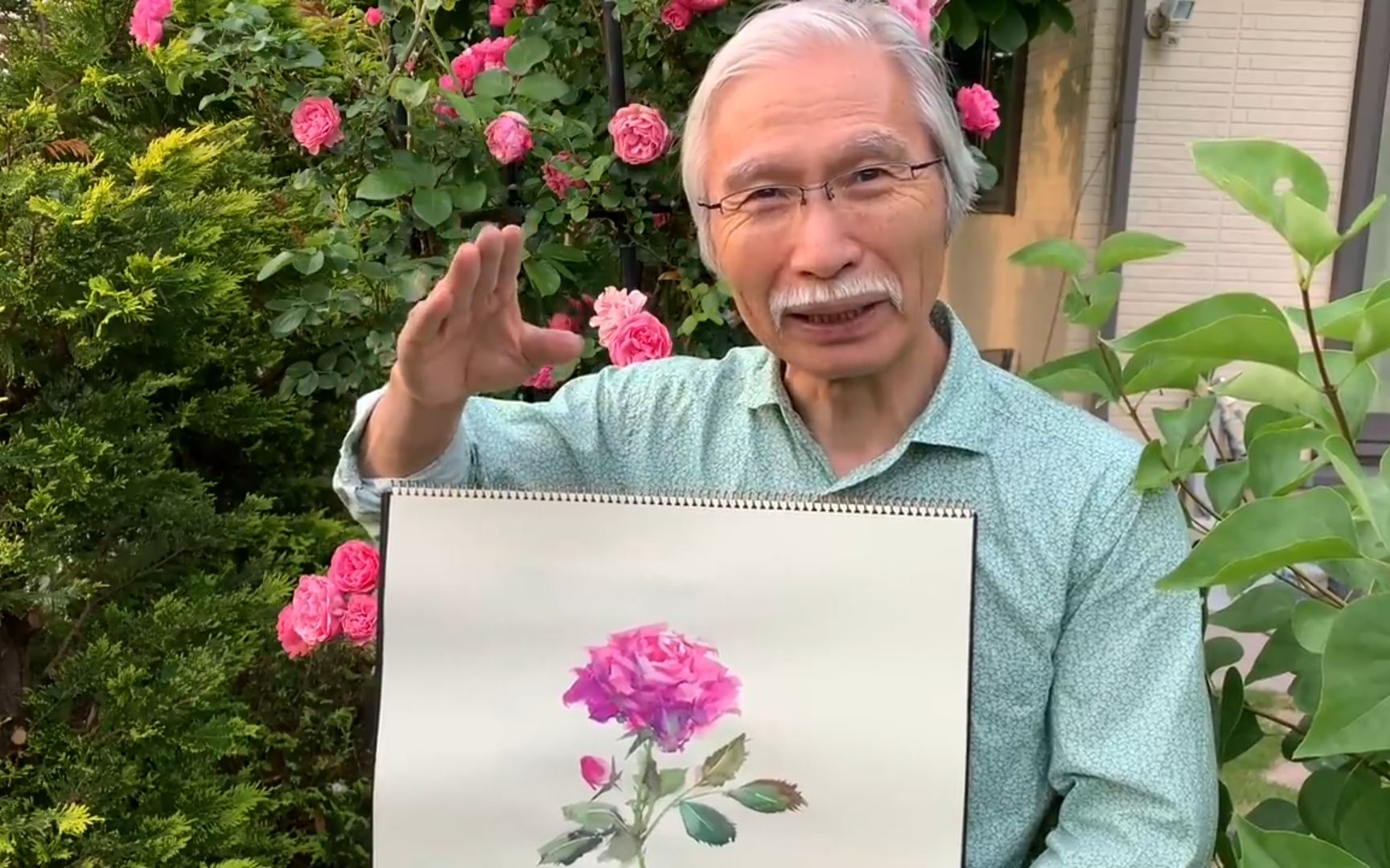 柴崎爷爷画水彩的过程是真的好随意!