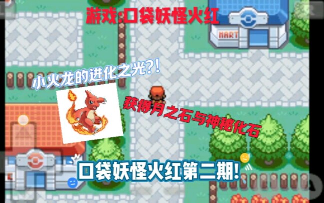 口袋妖怪火红第2期,小火龙出现进化之光?神秘化石又