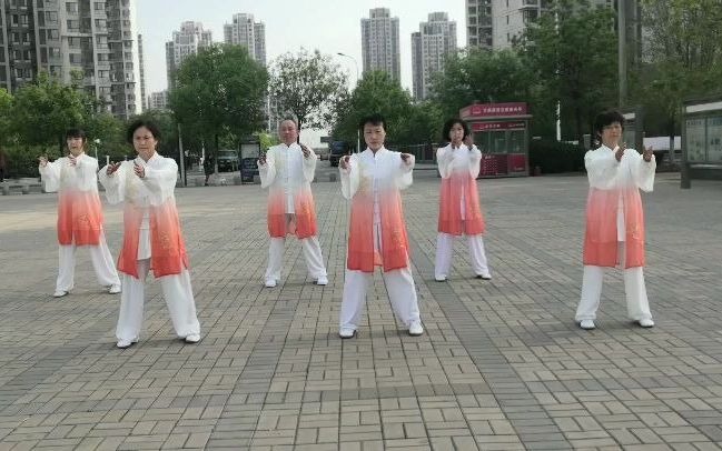 [图]健身气功城市街道组--易经筋--军粮城街军瑞太极队