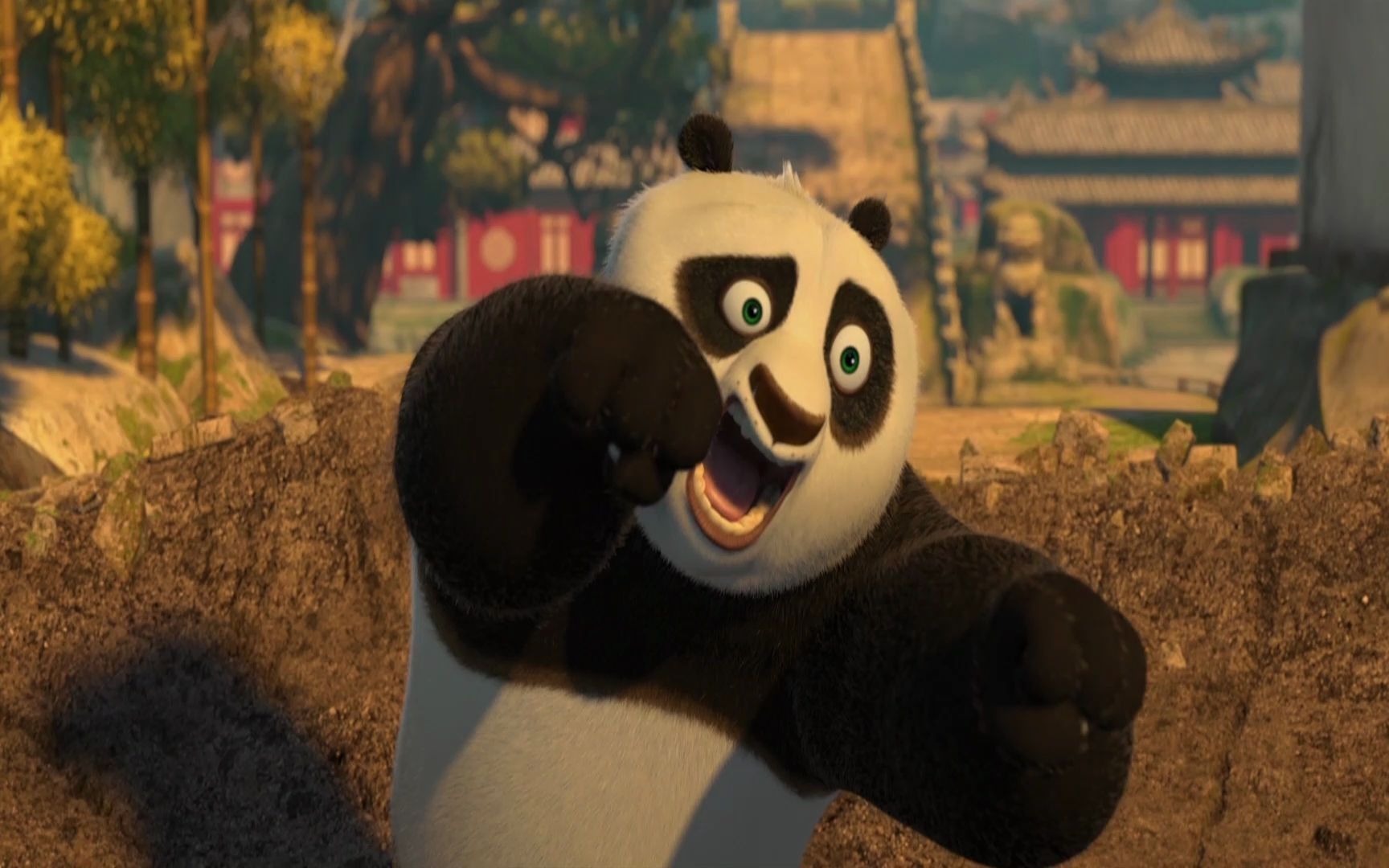 超级萌的功夫熊猫,练功不行,干饭第一名!