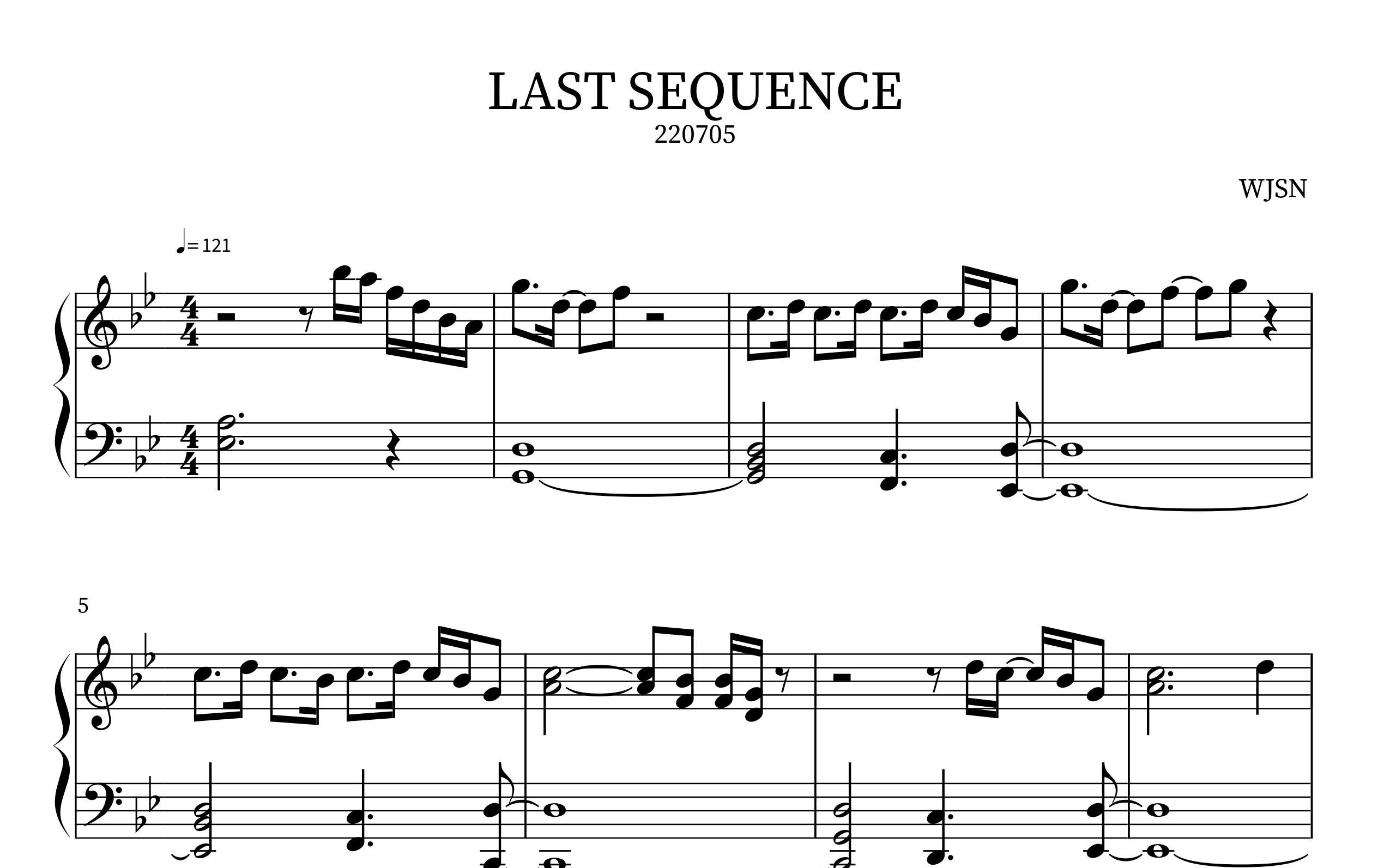 [图]WJSN(宇宙少女) - Last Sequence Piano Sheet(鋼琴譜)