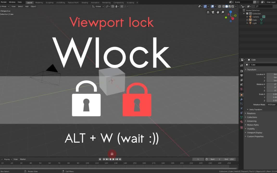 iBlender中文版插件Wlock Pro 教程WLock  一个允许锁定 3D 视图旋转的插件.Blender哔哩哔哩bilibili