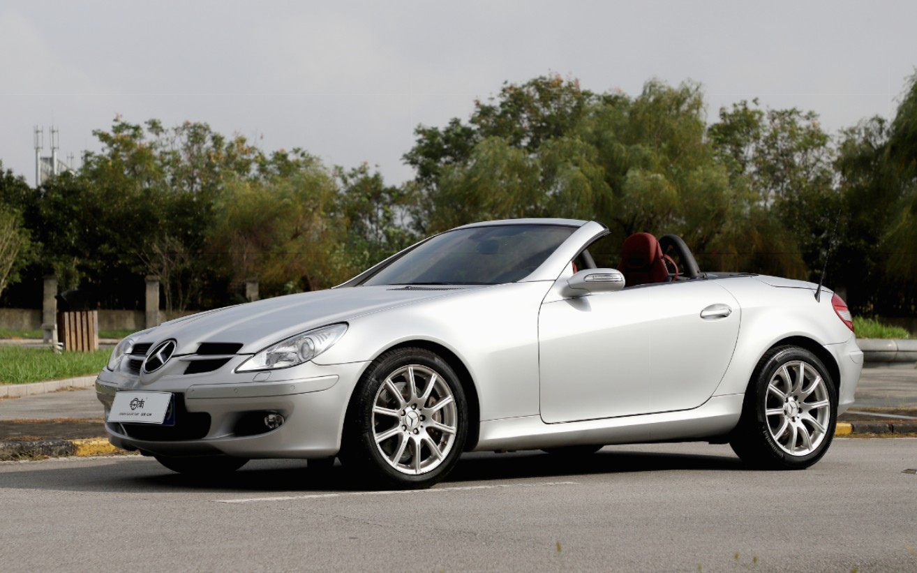 奔驰slk350敞篷跑车06沪大牌一手3万km整车原漆含保险杠v635后驱百