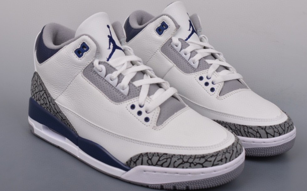 乔丹3代 AJ3 Air jordan 3 Retro "Midnight Navy" 灰蓝经典!太帅了!哔哩哔哩bilibili