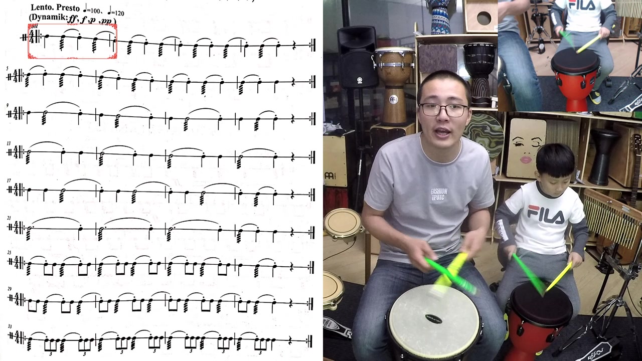 190凯文先生《多宝练鼓记》架子鼓基本功教学滚奏练习封闭式滚奏