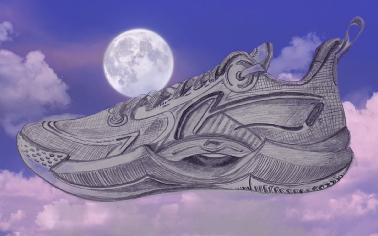 超轻v2手绘!轻质的李宁篮球鞋,好轻好美,心动了么?