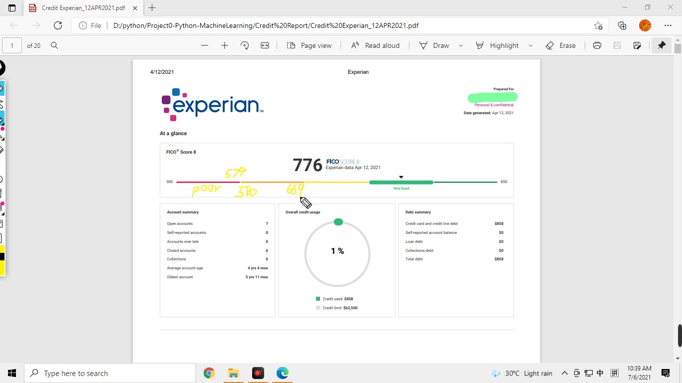 北美个人征信报告范例一:Experian Credit Report哔哩哔哩bilibili