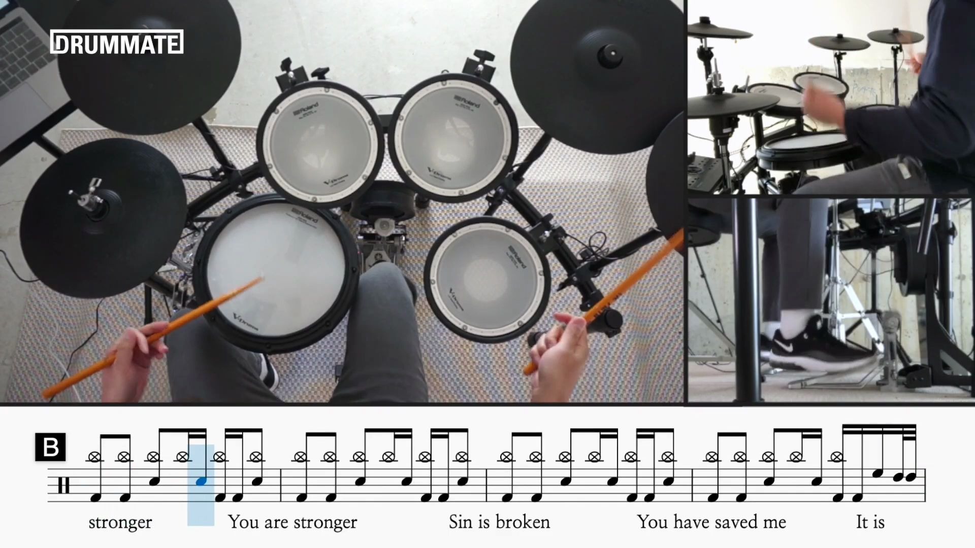 架子鼓动态鼓谱strongerhillsonggospeldrumcover