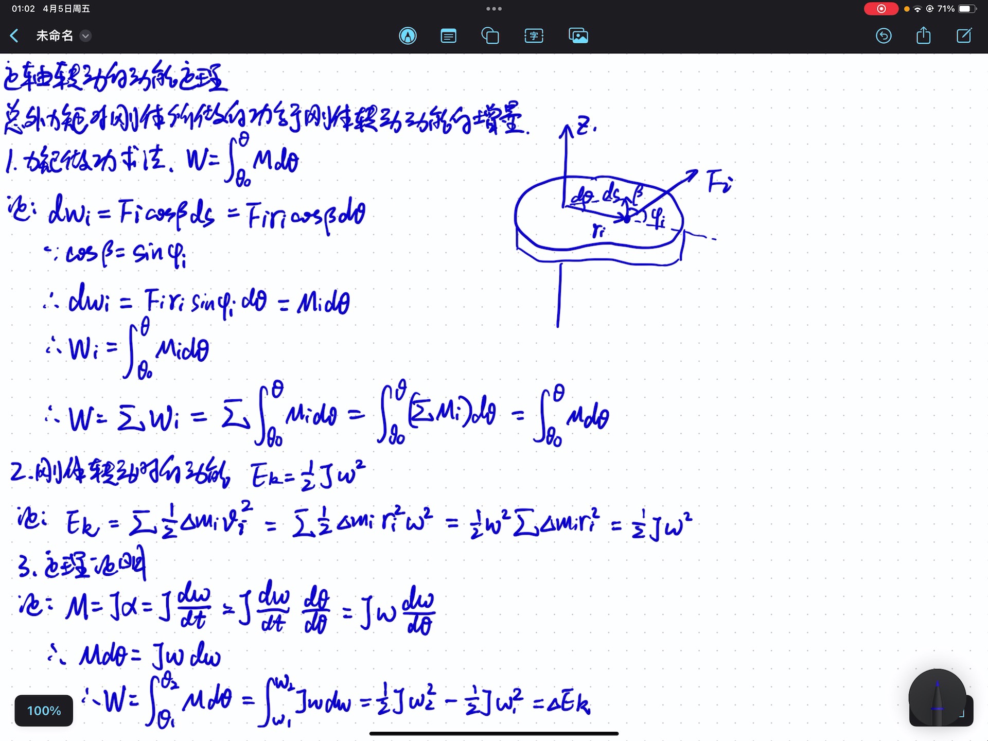 【经典力学】定轴转动的动能定理哔哩哔哩bilibili