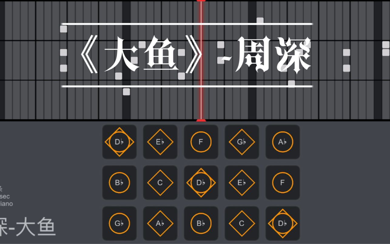 [sky光遇]周深《大鱼》和弦完整版[sky studio]慢速教程 15键可弹