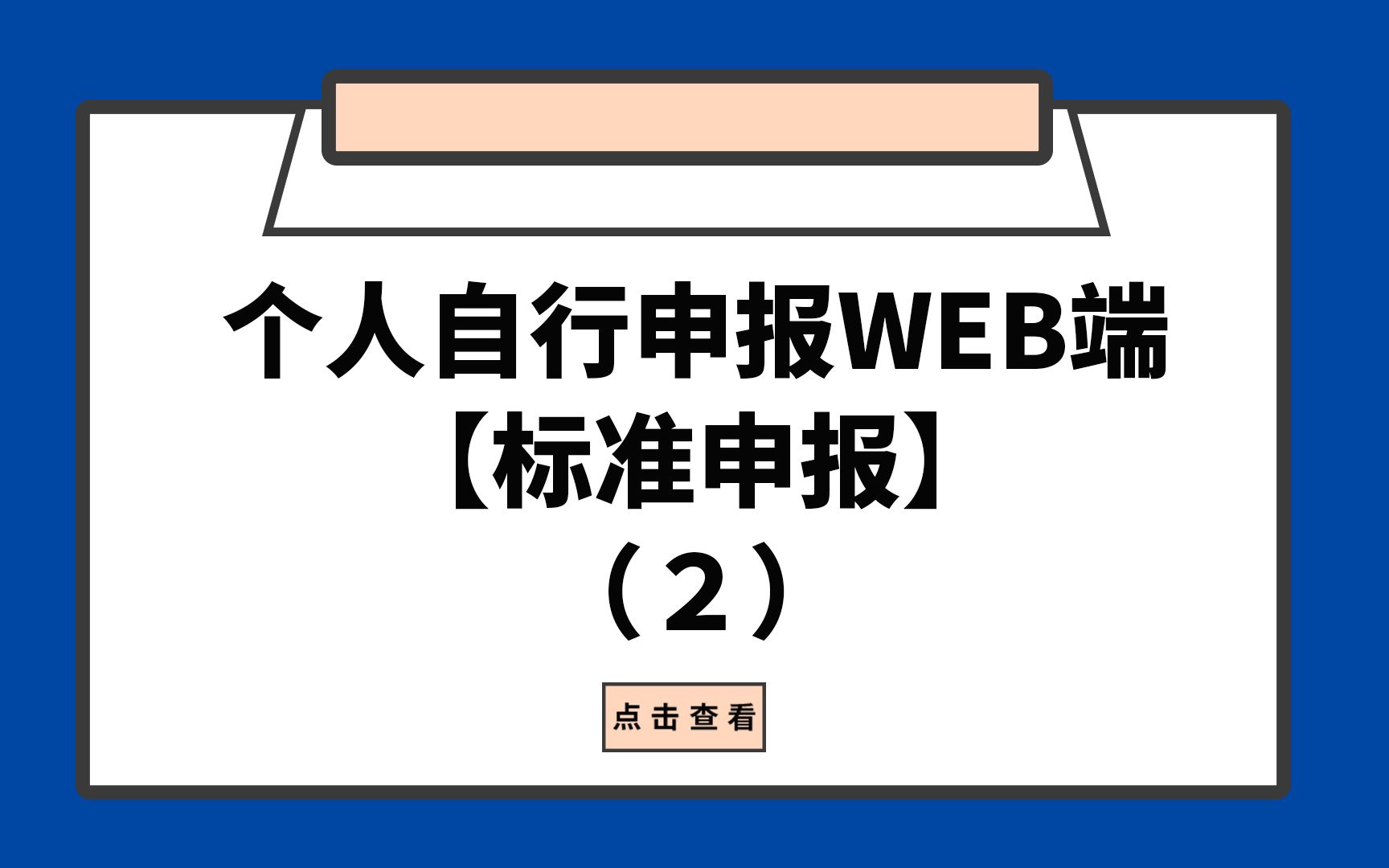 个人所得税个人自行申报WEB端【标准申报】(2)哔哩哔哩bilibili