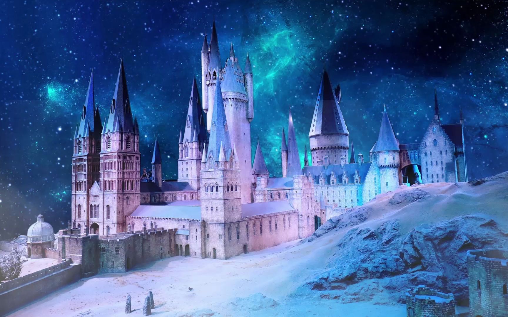 4965784_梦幻星空粒子城堡话剧演出背景视频