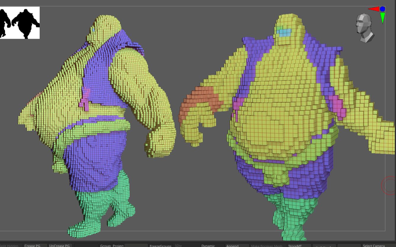 Zbrush 像素风格 voxel 风格 的模型你会制作么??ZBrush一键生成!! 骚操作 技巧 !哔哩哔哩bilibili