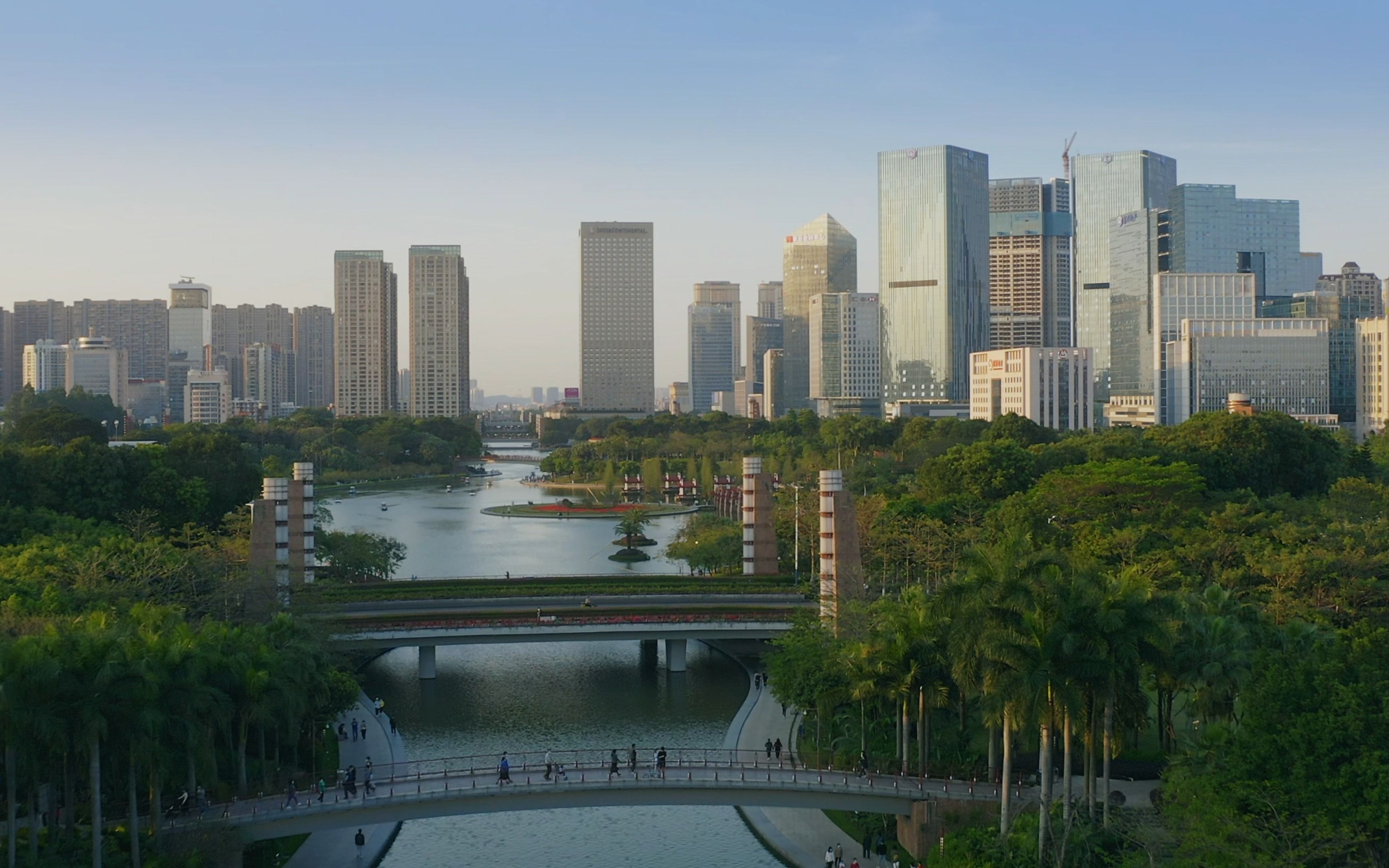 航拍佛山千灯湖