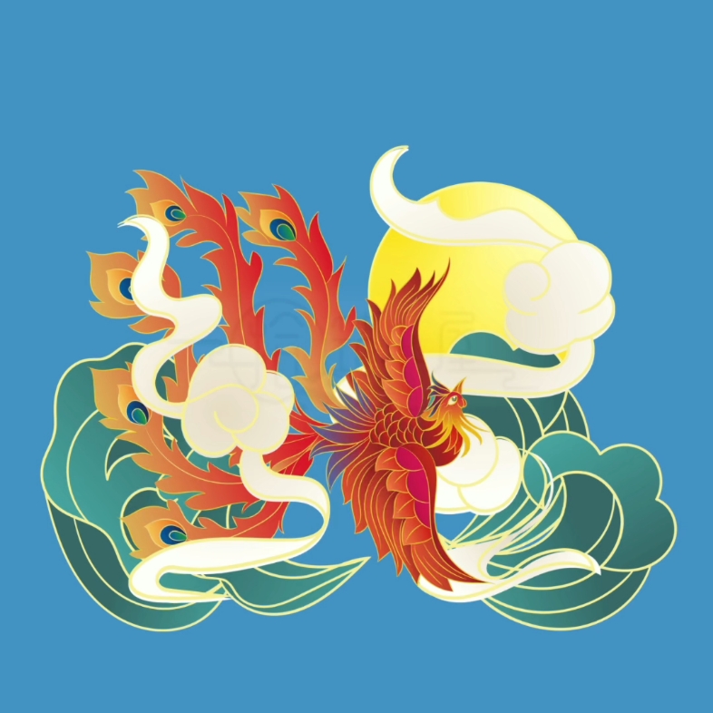 彩绘凤凰喜欢就点赞关注我吧每日更新哦#传统纹样 #中国传统图案纹样