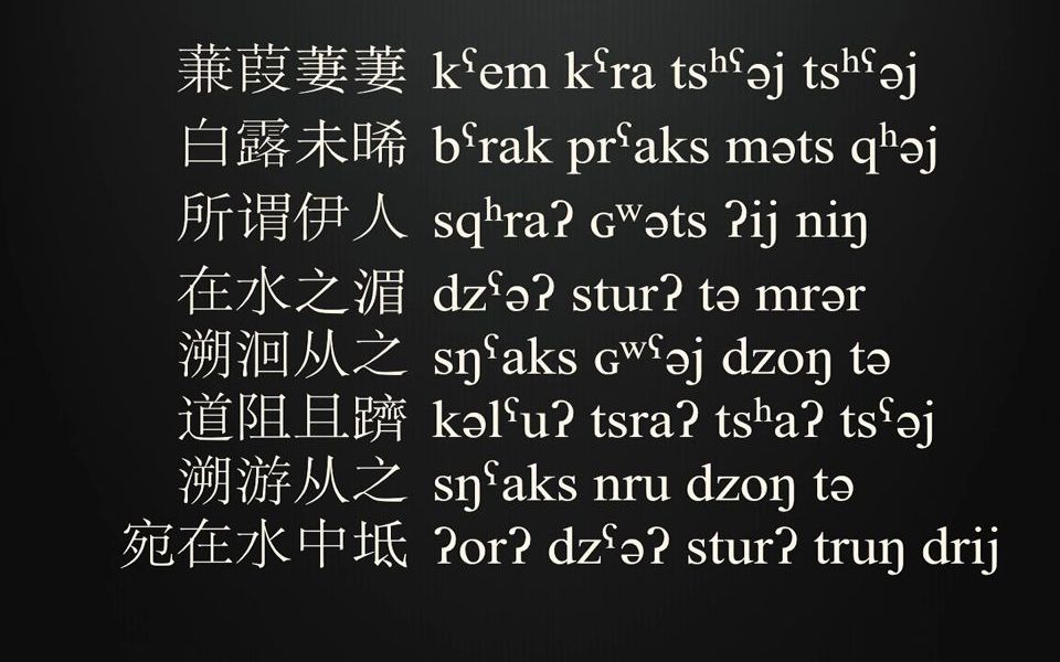 这么轻松的歌曲这样读出来真的不累的嘛?穿越回古代系列 听大神读 蒹葭上古汉语读诗经哔哩哔哩bilibili