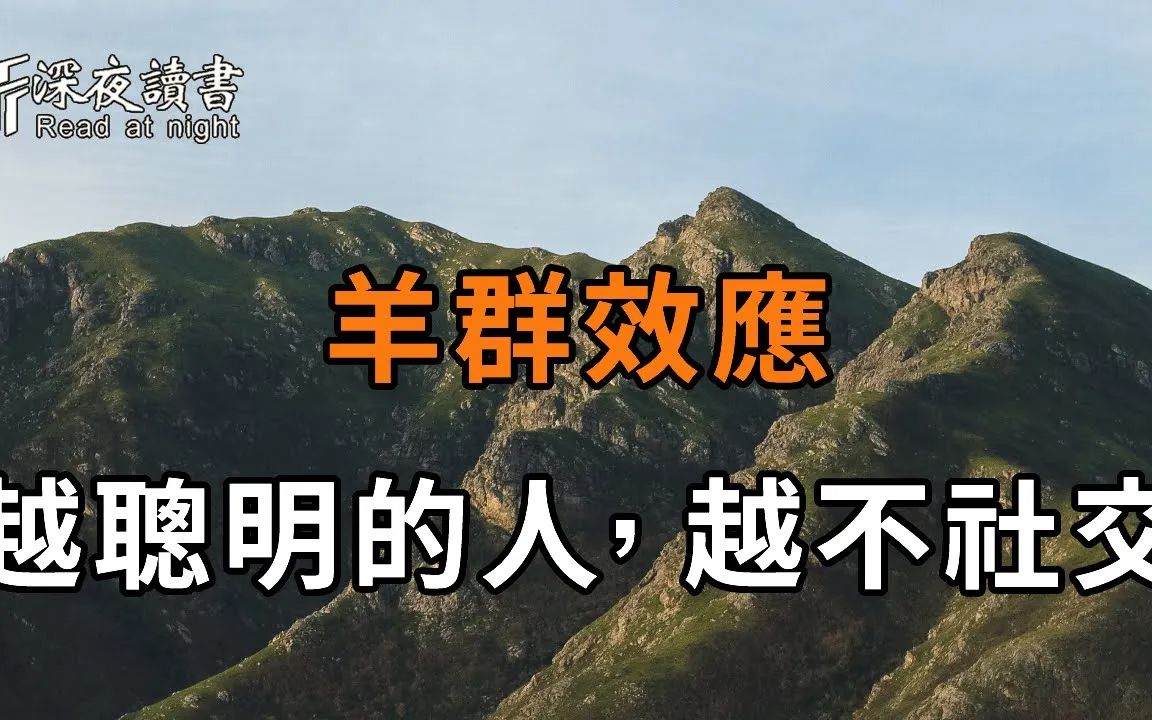 为什么一个人越聪明,越不喜欢社交?羊群效应给出的答案,让人恍然大悟!看懂的都不是一般人【深夜读书】哔哩哔哩bilibili