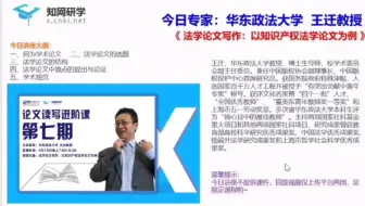 【清缓存】王迁教授讲法律论文写作，以知识产权论文为例