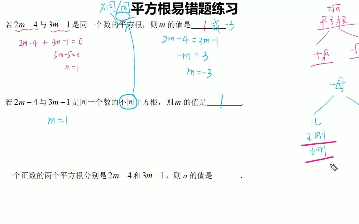 [图]初一：实数——平方根易错题练习