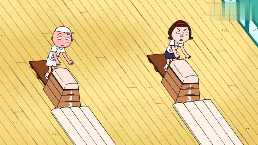 樱桃小丸子之藤木同学在比赛上表现想让笹山同学注意他